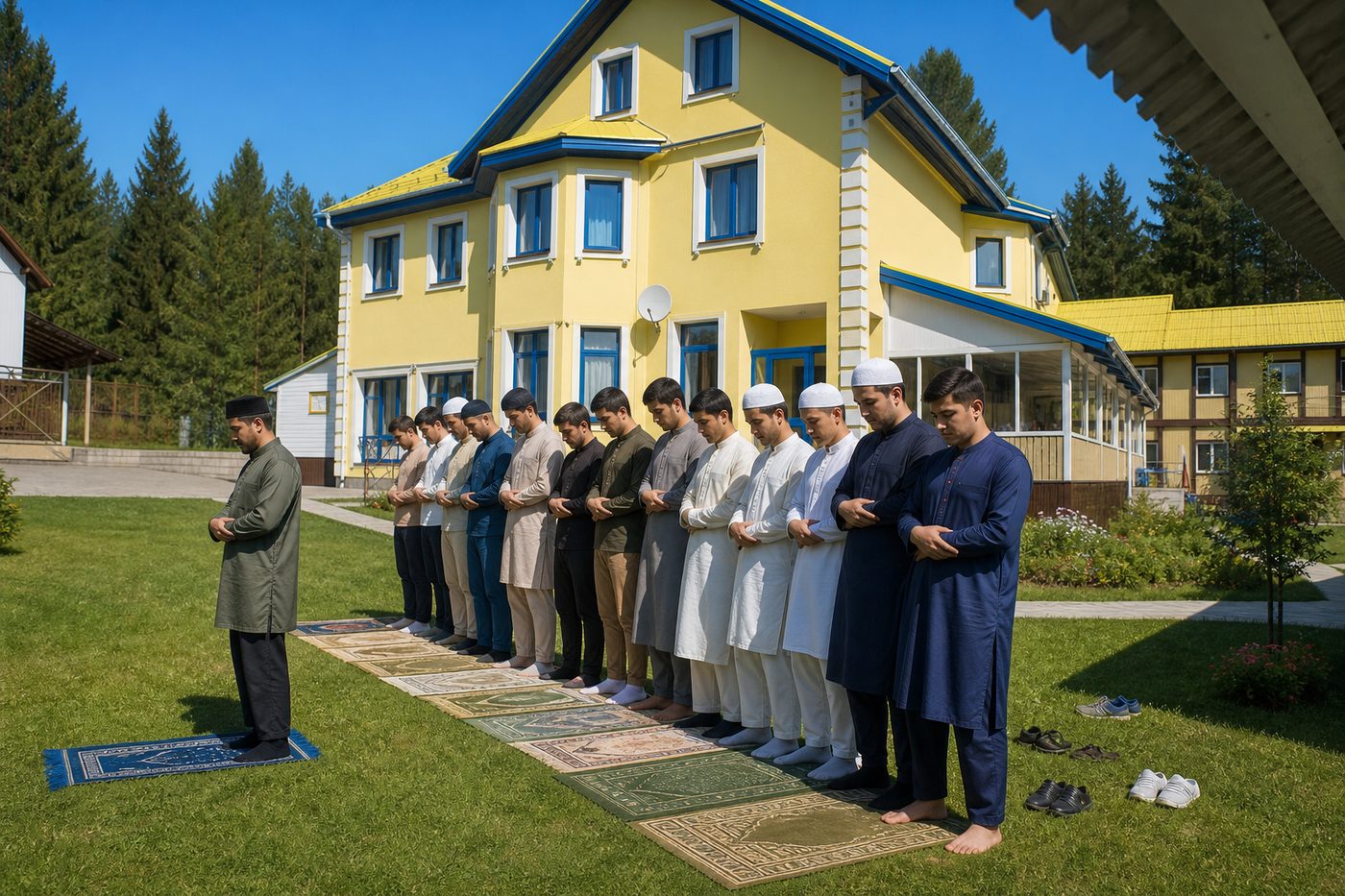 Совместный намаз на природе